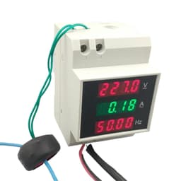 3IN1 Din Rail LED Display Voltage Current Frequency Meter 80-300V 200-450V 0-100A Voltmeter Ammeter Three in one with Extra CT(250 to 450V)