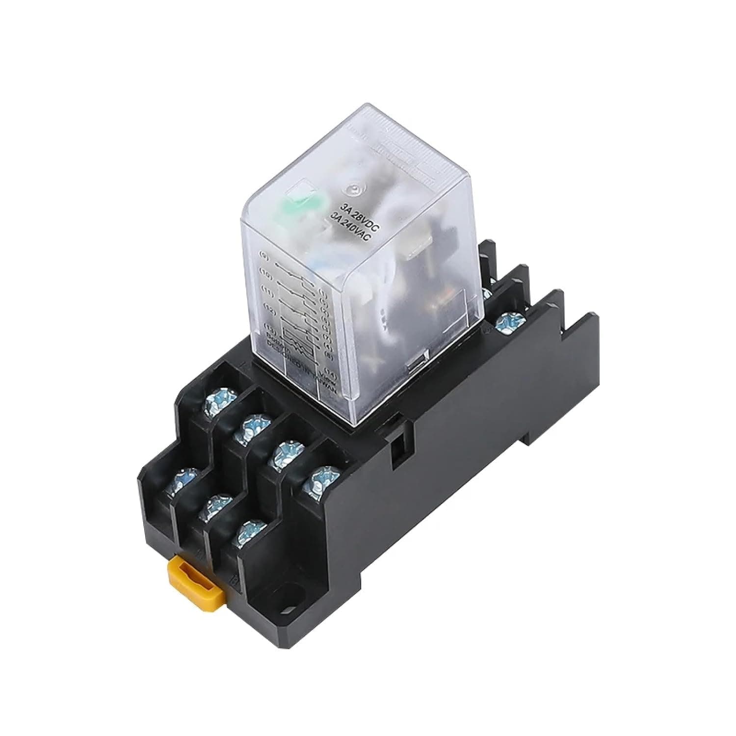 HH54P MY4NJ Plug-in Relay with Socket, 14 Pin 4PDT, 5A Silver Contact, DC 12V-380V, Low Power Time Relay with Epoxy Protection (220V AC)