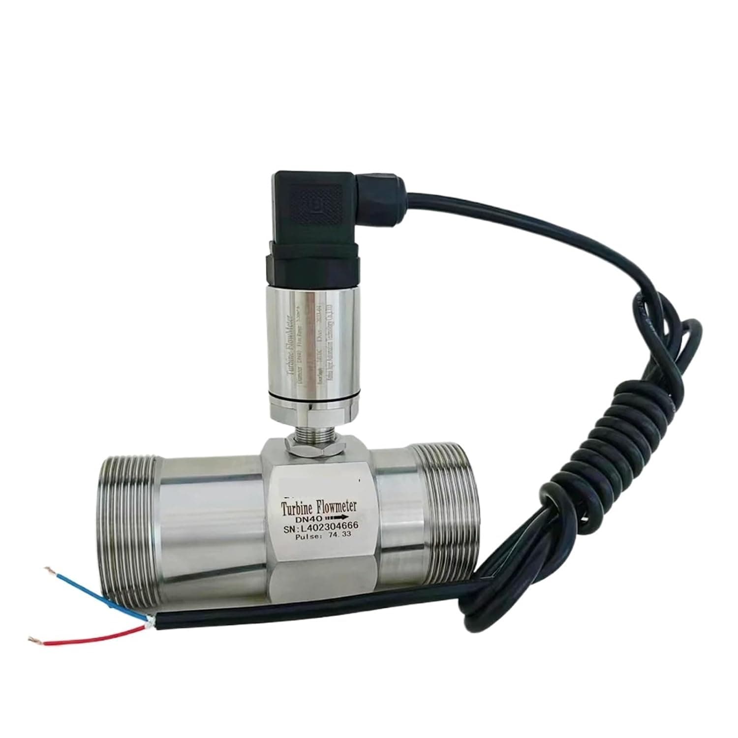44-20mA Flow Meter Sensor DN15 DN20 DN50 Turbine Flowmeter(DN20 SS304 4-20mA)